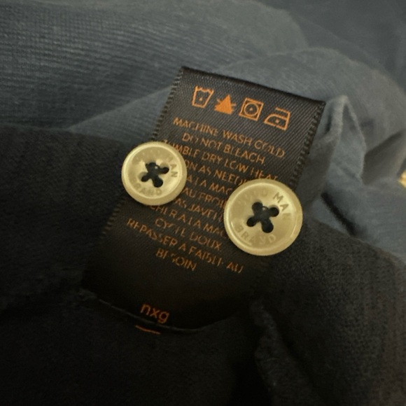 Good Man 3 button polo shirt short sleeve mens medium, Blue - Picture 4 of 5